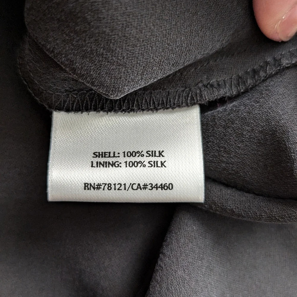 Eileen Fisher 100% Silk Asymmetrical Hem Minimalist Midi Dress in Petite PP - Picture 12 of 16